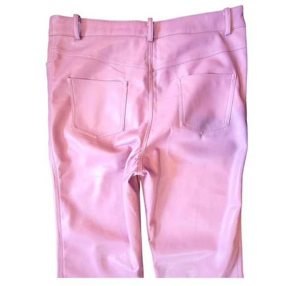 Ellison Purple Pants Festival Leather Look Woman's Straight Leg Size L JJ3009 - Picture 6 of 9